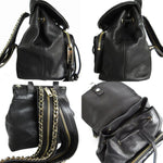 Jimmy Choo Black Leather Canvas Backpack (Pre-Owned)