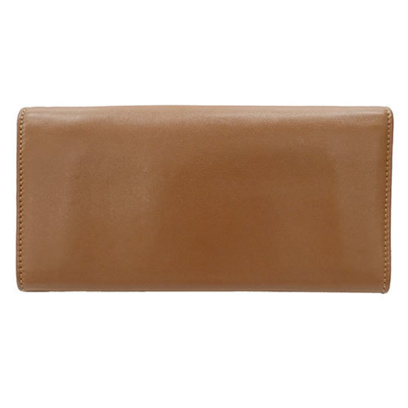 Bvlgari Brown Leather Long Wallet (Bi-Fold) (Pre-Owned)