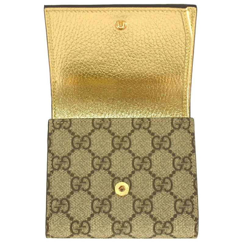 Gucci Gold Gg Supreme Leather Wallet (Bi-Fold) (Pre-Owned)