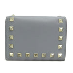 Valentino Garavani Gray Leather Wallet (Bi-Fold) (Pre-Owned)