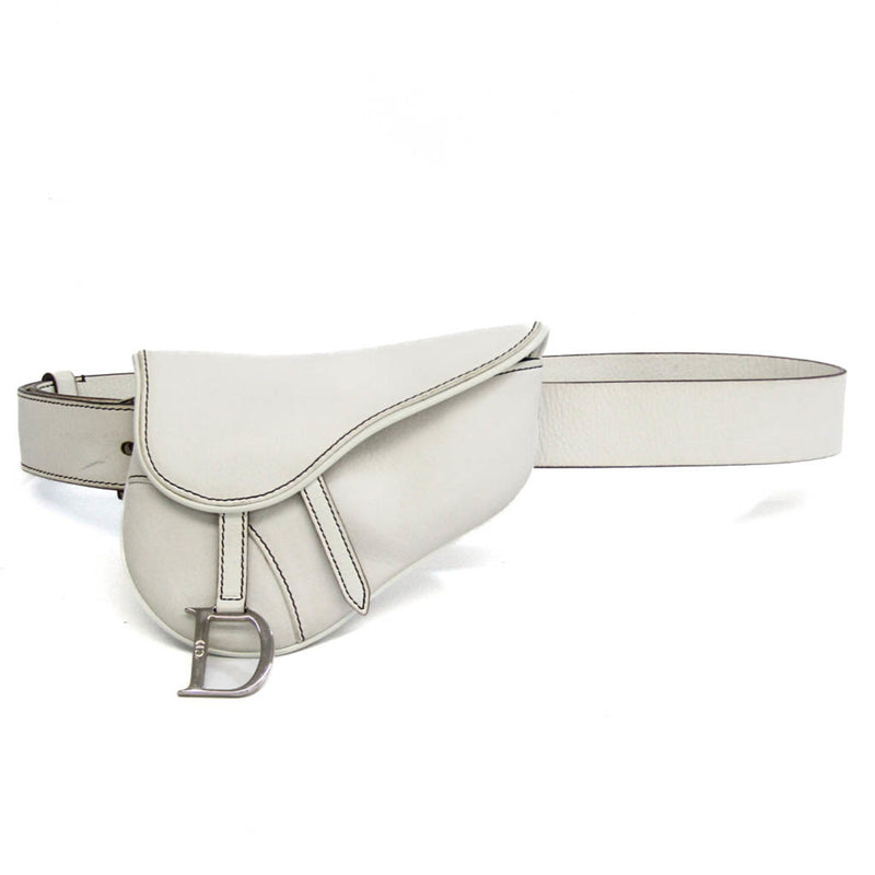 Christian Dior White Leather Fanny Pack (Pre-Owned)