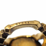 Gucci Gold Green Pink Red Color Metal Resin Rhinestone Band Ring (Pre-Owned)