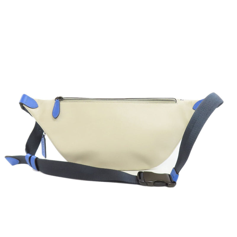 Coach Blue White Canvas Leather Fanny Pack (Pre-Owned)