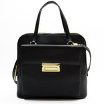 Salvatore Ferragamo Black Leather Handbag Shoulder Bag (Pre-Owned)