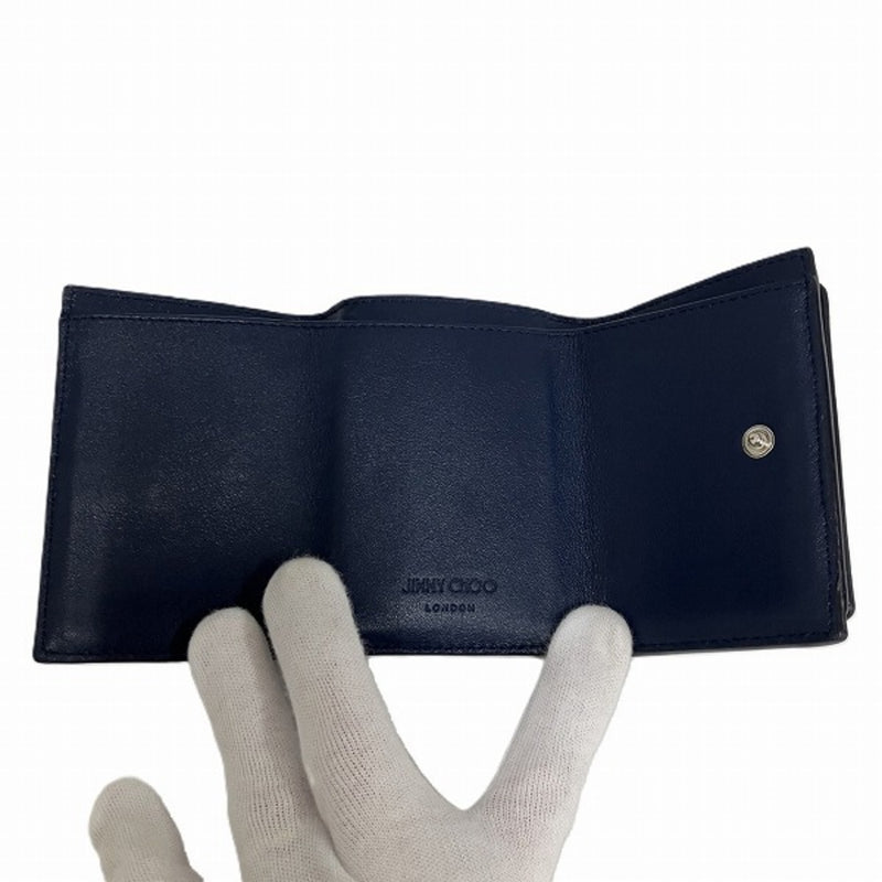 Jimmy Choo Navy Leather Wallet (Tri-Fold) (Pre-Owned)