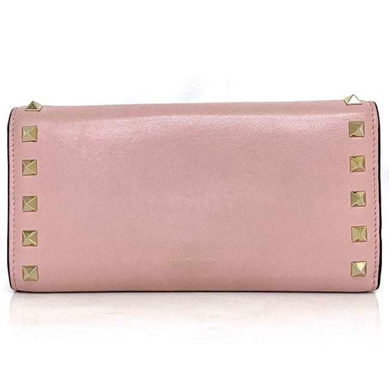 Valentino Garavani Pink Leather Long Wallet (Bi-Fold) (Pre-Owned)