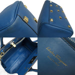 Salvatore Ferragamo Blue Leather Handbag Shoulder Bag (Pre-Owned)