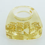 Chanel Clear Gold Gold Plating Plastic Band Ring (Pre-Owned)