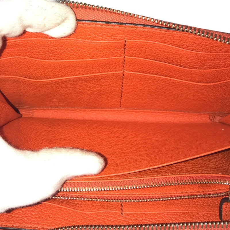 Gucci Orange Leather Long Wallet (Bi-Fold) (Pre-Owned)