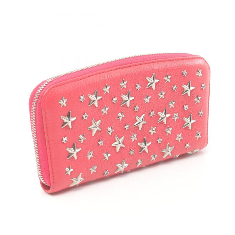 Jimmy Choo Pink Leather Long Wallet (Bi-Fold) (Pre-Owned)