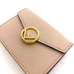 Fendi Beige Gold Pink Beige Leather Wallet (Tri-Fold) (Pre-Owned)