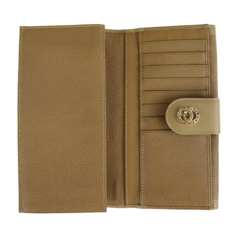 Bvlgari Light Brown Leather Wallet (Bi-Fold) (Pre-Owned)