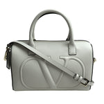 Valentino Garavani Grayish Leather Shoulder Bag (Pre-Owned)