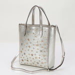 Jimmy Choo Silver Leather Handbag Shoulder Bag Tote Bag (Pre-Owned)