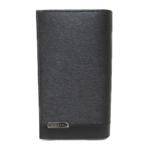 Bvlgari Black Leather Long Wallet (Bi-Fold)