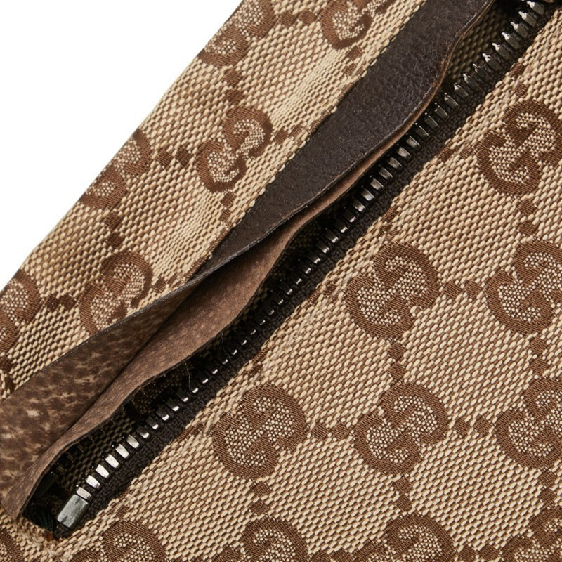 Gucci Beige Brown Canvas Leather Fanny Pack (Pre-Owned)