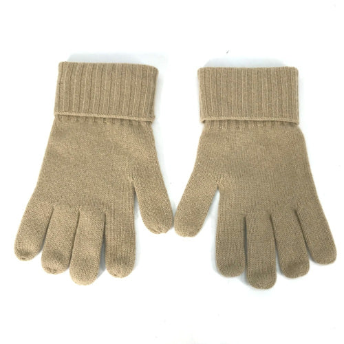 Burberry Beige Orange Cashmere Warm Gloves (Pre-Owned)