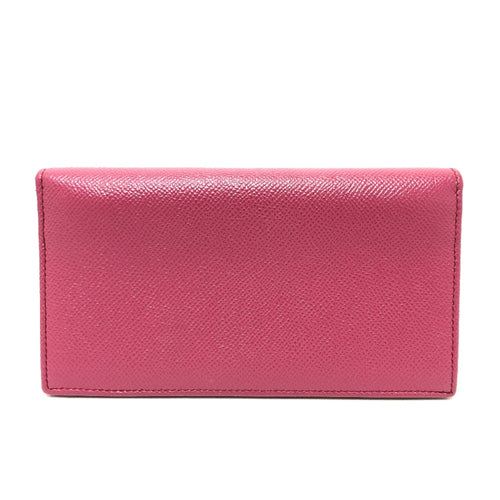 Bvlgari Pink Leather Long Wallet (Bi-Fold) (Pre-Owned)