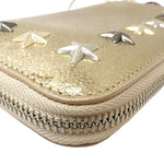 Jimmy Choo Metallic Gold Metallic Silver Leather Coin Purse/Coin Case (Pre-Owned)