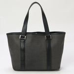 Bvlgari Black Gray Leather Coated Canvas Handbag (Pre-Owned)