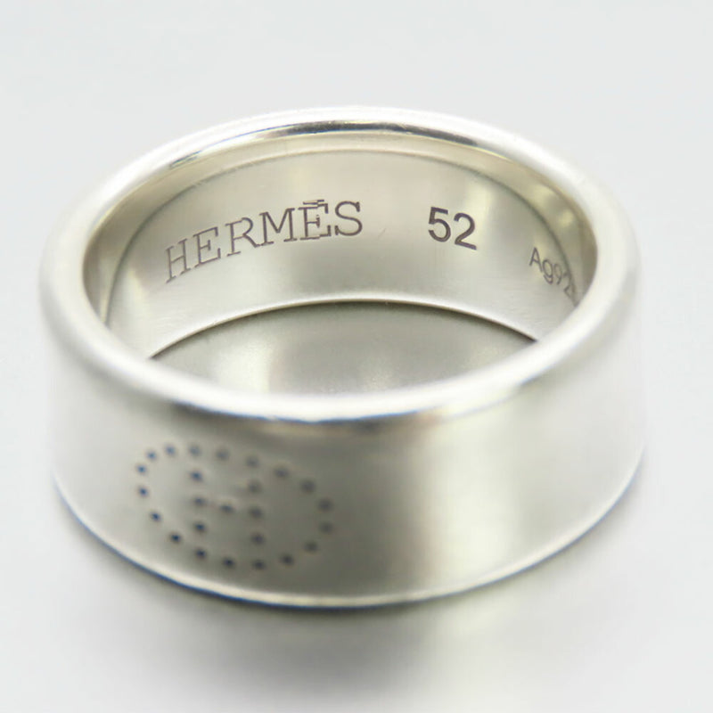 Hermes Silver Silver 925 Band Ring (Pre-Owned)