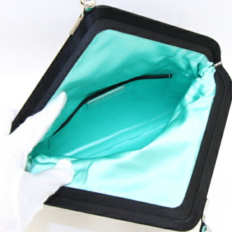 Tiffany Black Tiffany Blue Satin Clutch Bag (Pre-Owned)