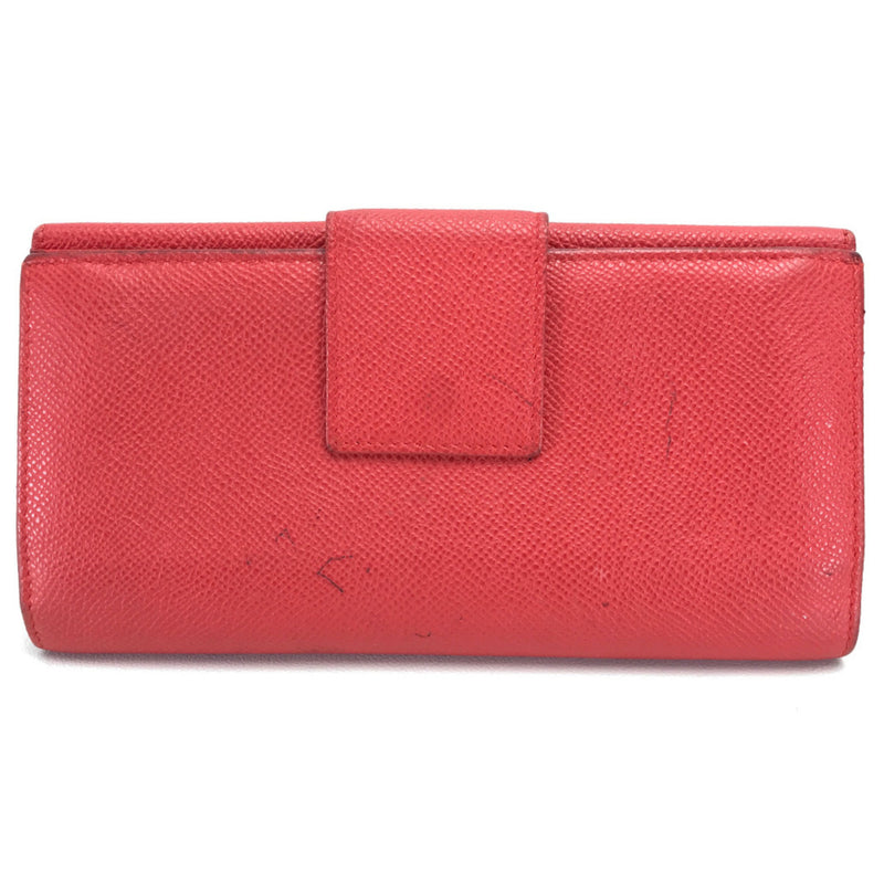 Bvlgari Red Leather Long Wallet (Bi-Fold) (Pre-Owned)