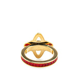 Louis Vuitton Gold Red Color Band Ring (Pre-Owned)