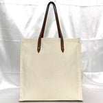 Jimmy Choo Brown White Canvas Leather Tote Bag (Pre-Owned)