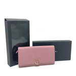 Bvlgari Pink Leather Long Wallet (Bi-Fold) (Pre-Owned)