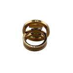 Burberry Gold Silver Gold Plating Band Ring (Pre-Owned)