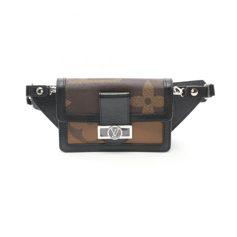 Louis Vuitton Black Brown Coated Canvas Leather Fanny Pack (Pre-Owned)