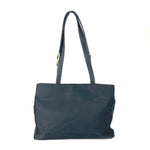 Versace Black Gold Nylon Shoulder Bag Tote Bag (Pre-Owned)