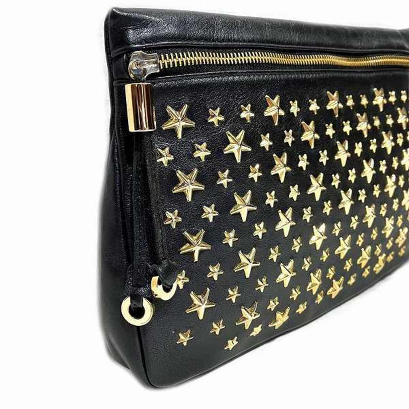 Jimmy Choo Black Leather Clutch Bag (Pre-Owned)