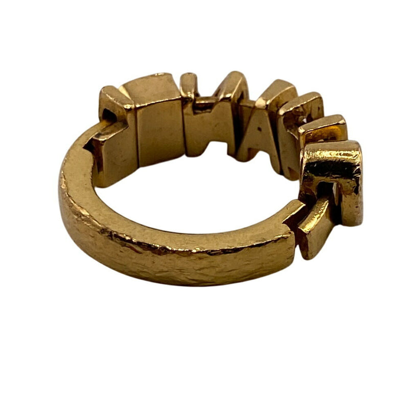 Chanel Gold Gold Plating Band Ring (Pre-Owned)