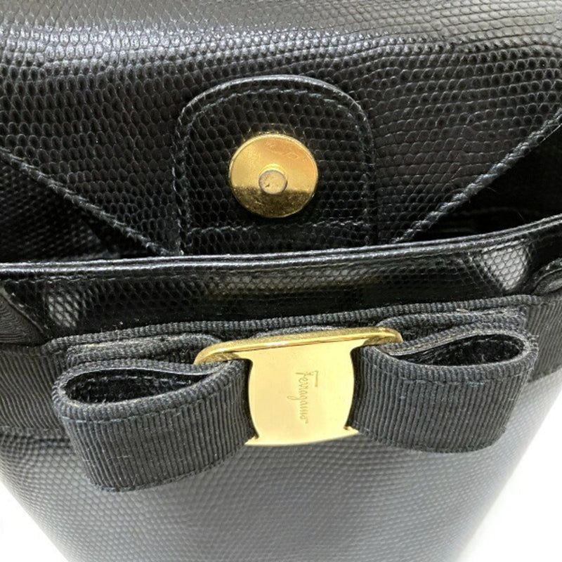 Salvatore Ferragamo Black Leather Handbag (Pre-Owned)