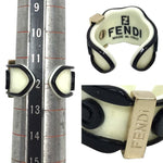 Fendi Black Gold White Plastic Band Ring (Pre-Owned)