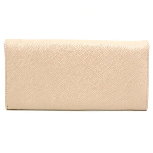 Bvlgari Beige Leather Long Wallet (Bi-Fold) (Pre-Owned)