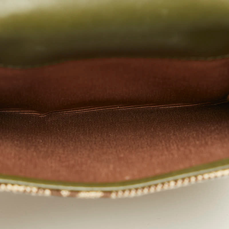 Bvlgari Brown Green Canvas Leather Wallet (Bi-Fold) (Pre-Owned)