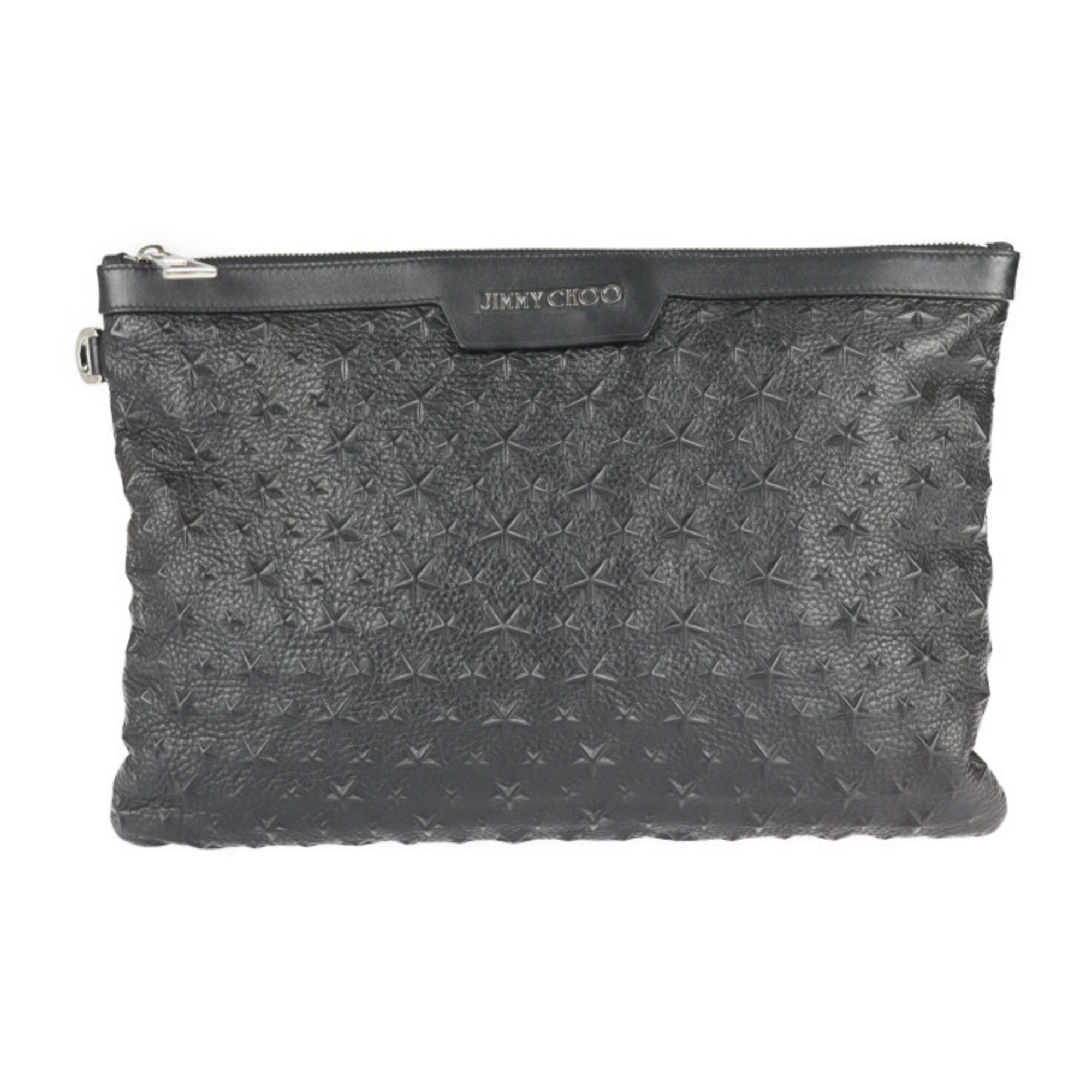 Jimmy Choo Black Leather Clutch Bag (Pre-Owned)