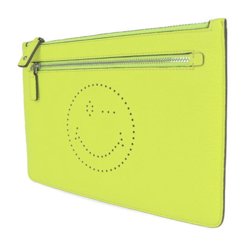 Anya Hindmarch Fluorescent Yellow Leather Pouch (Pre-Owned)