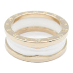 Bvlgari White Ceramic Pink Gold (18K) Band Ring (Pre-Owned)