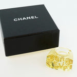 Chanel Clear Gold Gold Plating Plastic Band Ring (Pre-Owned)