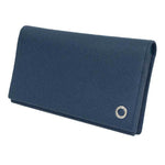 Bvlgari Emerald Green Navy Leather Long Wallet (Bi-Fold) (Pre-Owned)