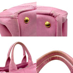 Prada Pink Canvas Handbag Tote Bag (Pre-Owned)