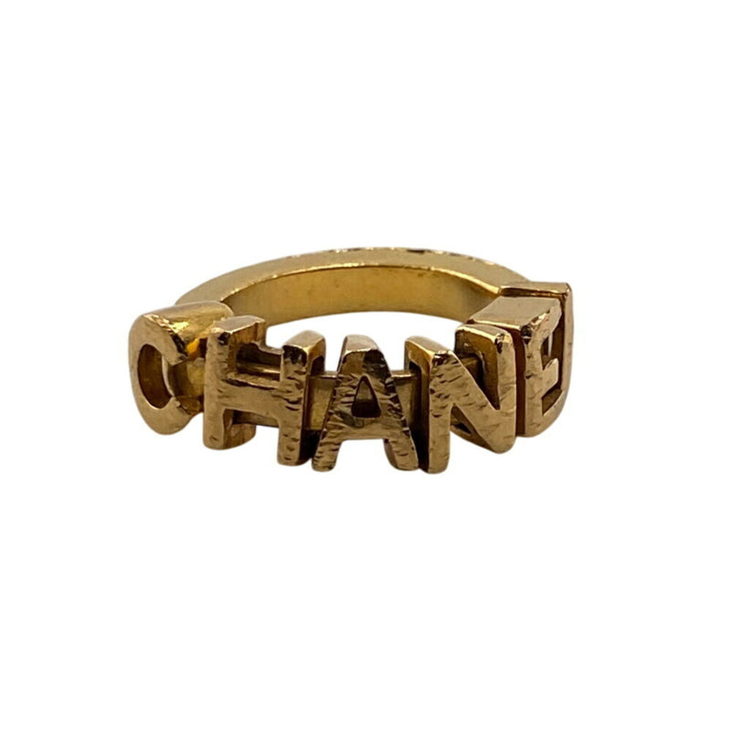 Chanel Gold Gold Plating Band Ring (Pre-Owned)