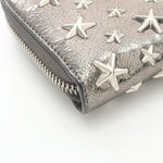 Jimmy Choo Silver Leather Long Wallet (Bi-Fold) (Pre-Owned)