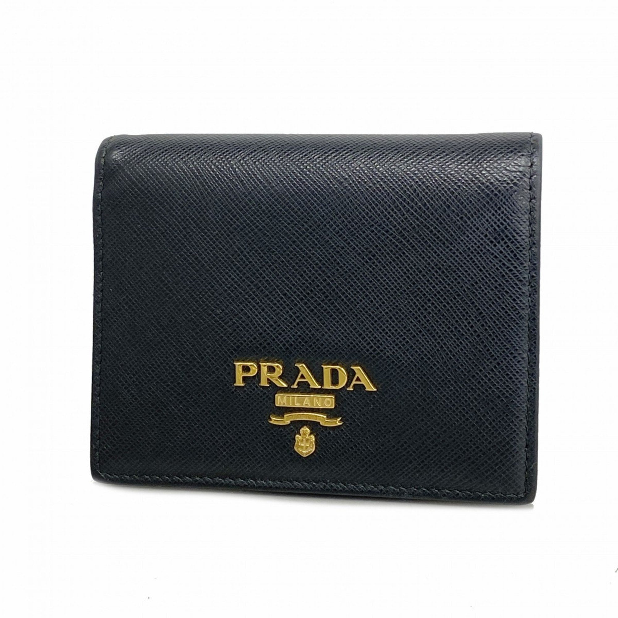 Prada Black Leather Wallet (Bi-Fold) (Pre-Owned)