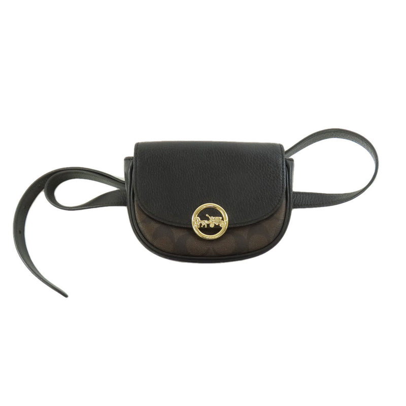 Coach Black Dark Brown Pvc Fanny Pack (Pre-Owned)