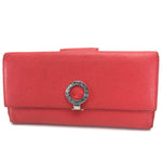 Bvlgari Red Leather Long Wallet (Bi-Fold) (Pre-Owned)